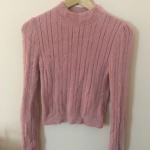 Forever 21 Fluffy Soft Pink Ribbed Sweater